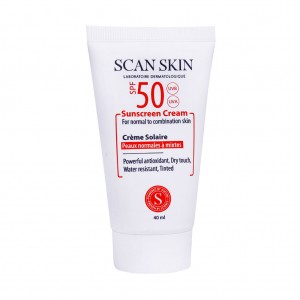 کرم ضد آفتاب SPF50 پوست نرمال تا مختلط اسکن اسکین 40 میلی لیتر(رنگی)