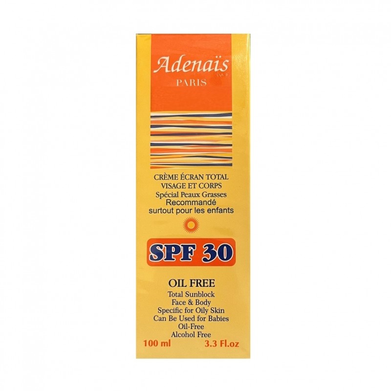 کرم ضدآفتاب صورت و بدن فاقد چربی  SPF30  آدنایس 100 میل(بی رنگ)